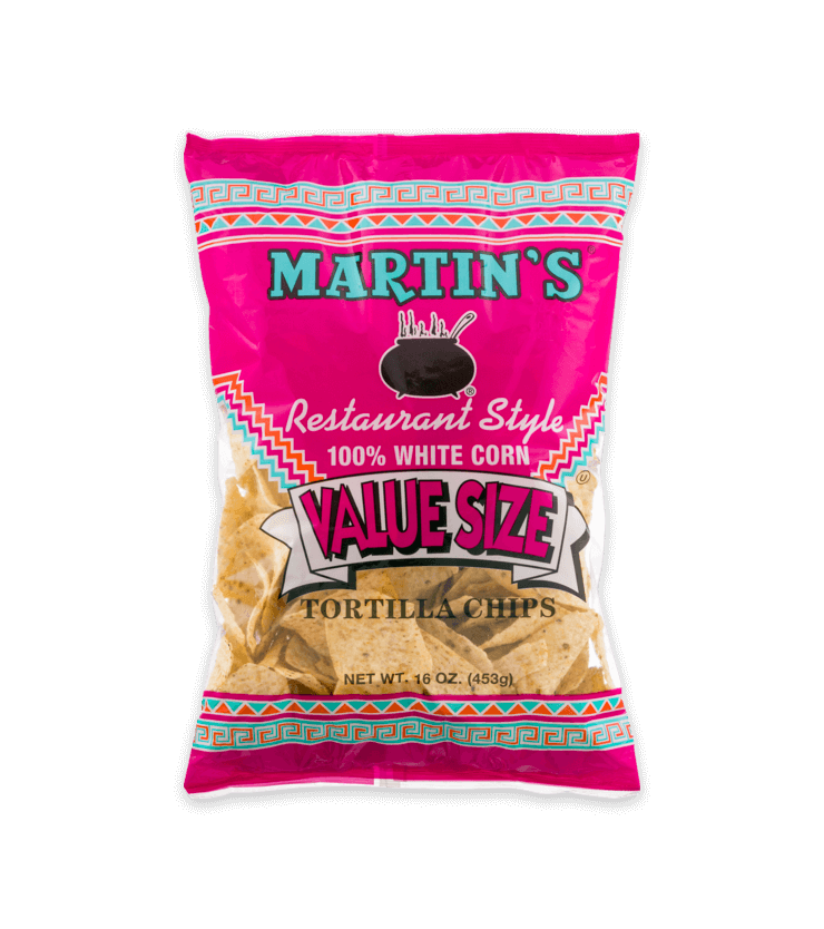 Martin's 100% White Corn Restaurant Style Tortilla Chips Value Size